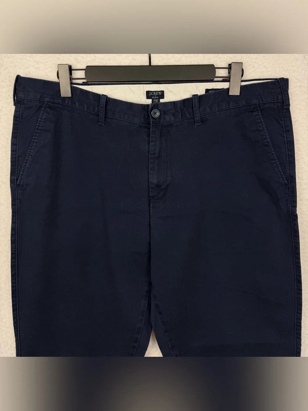 J. CREW • Flex Navy Straight Fit Stretch Cotton Chino Pants, 40x32